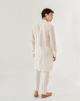 Off White Ganganagery Kurta For Men
