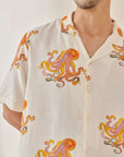 Octopus Vulgaris White Oversize Shirt White
