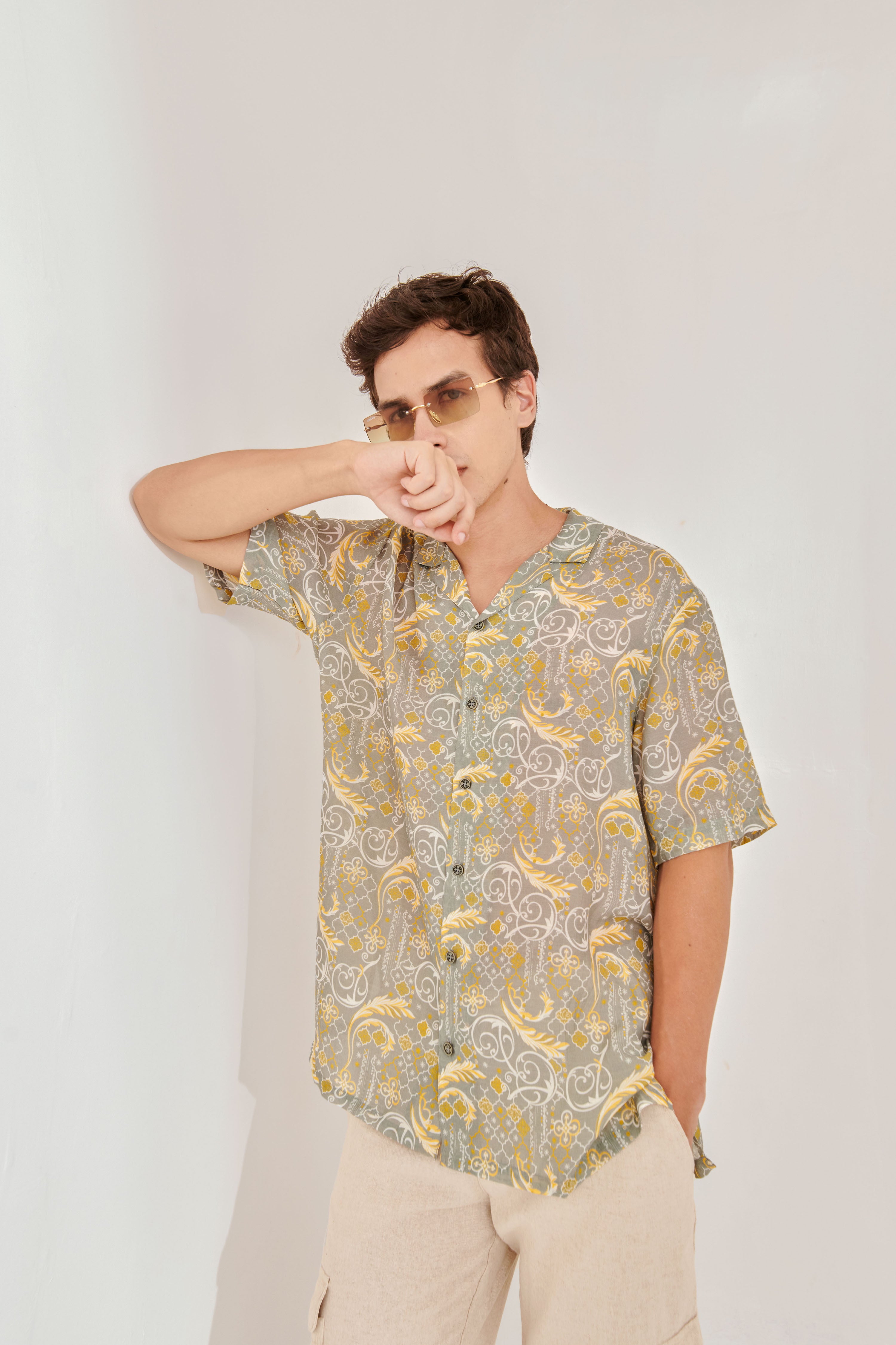 Dawn Chorus Oversize Hawaiian Collar Shirt