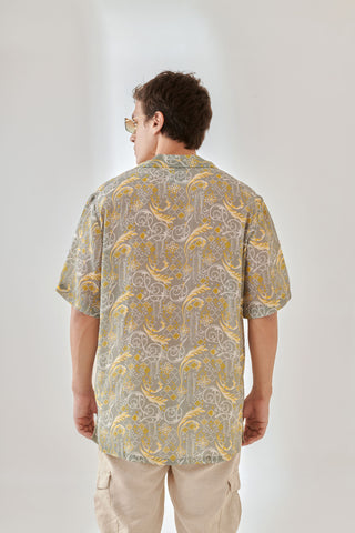 Dawn Chorus Oversize Hawaiian Collar Shirt