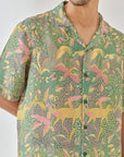Shaye Green Floral Oversize Shirt For Men