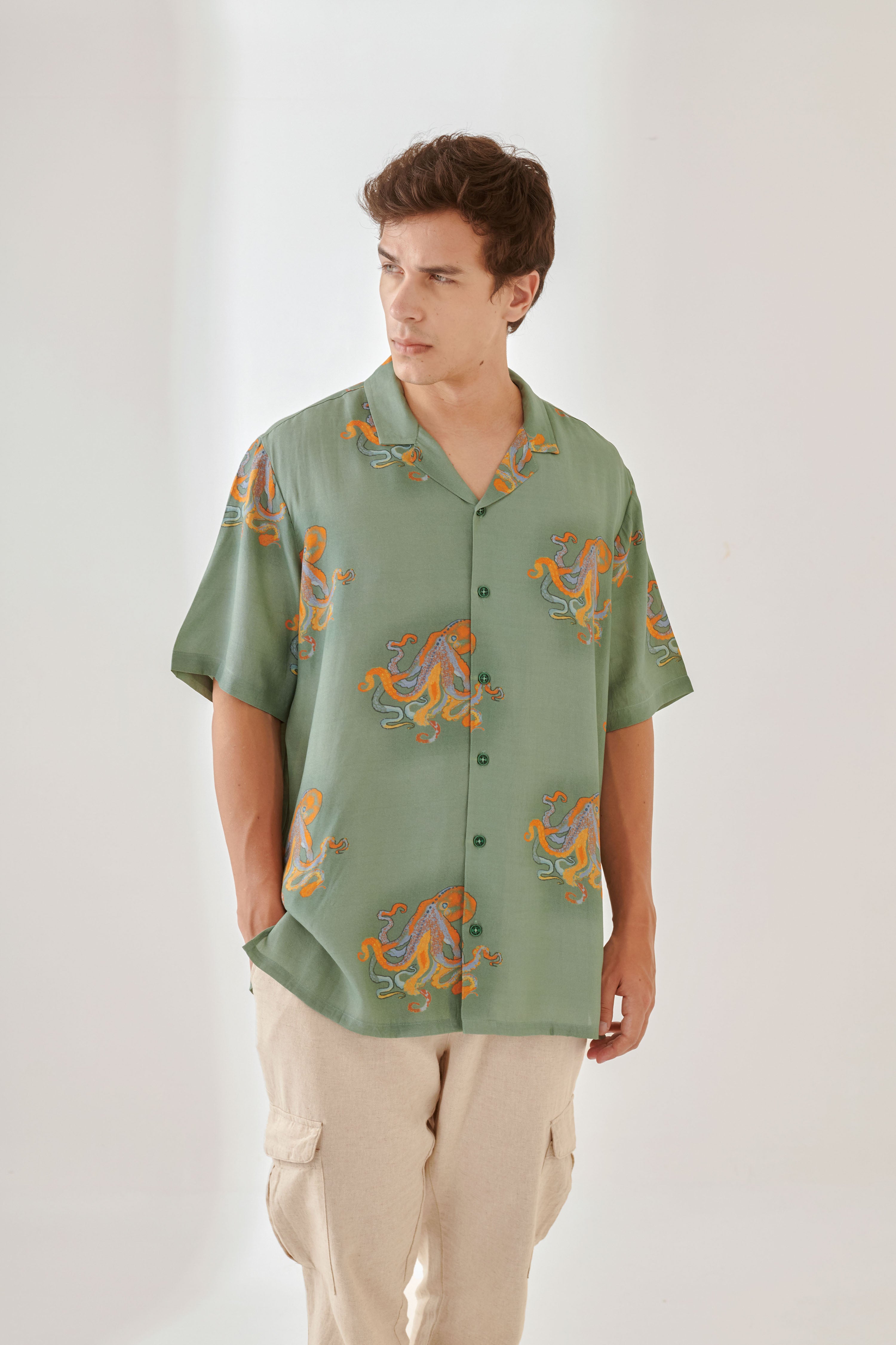 Octopus Vulgaris Sea Green Sea Green Oversize Shirt