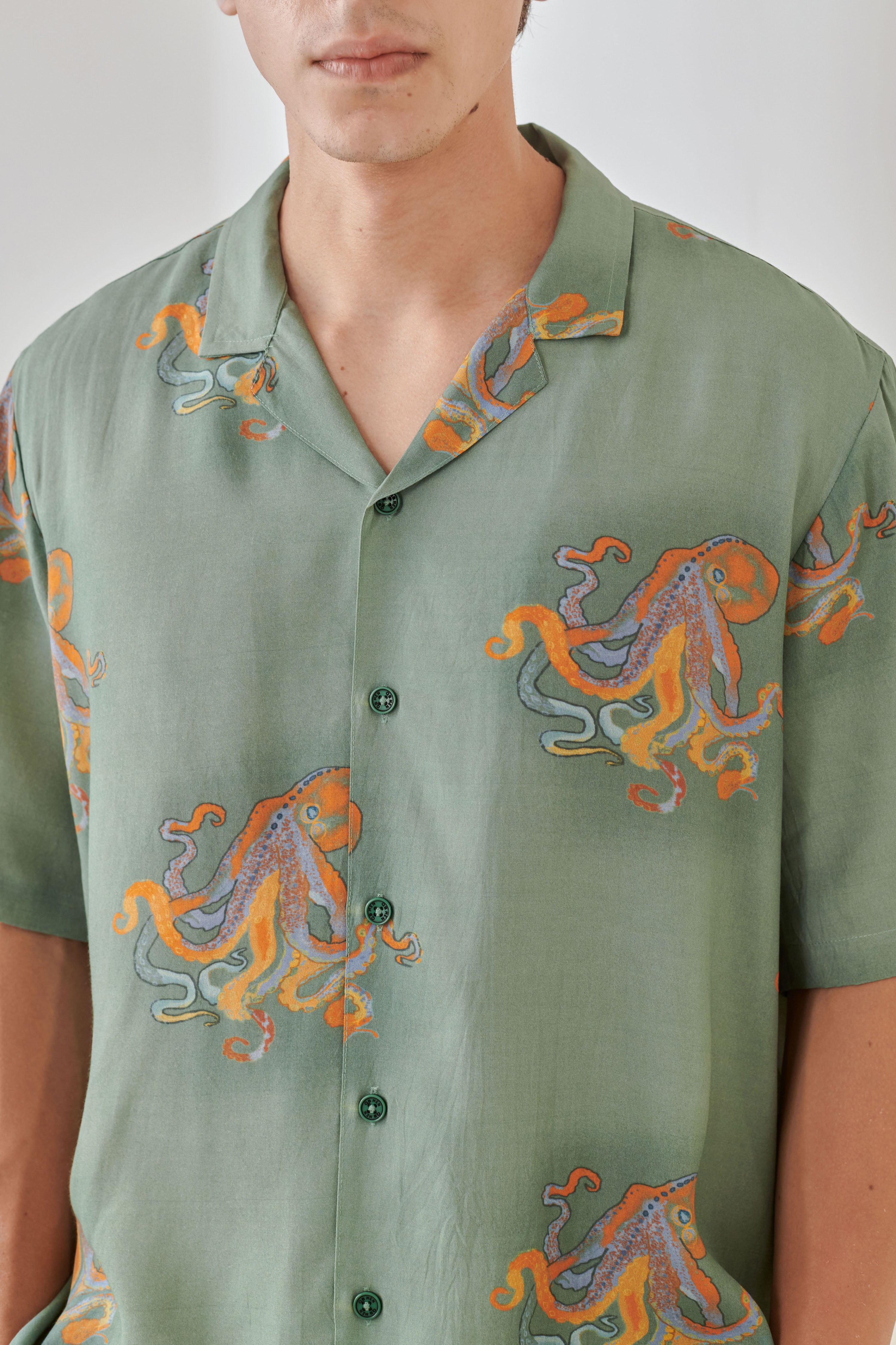 Octopus Vulgaris Sea Green Sea Green Oversize Shirt