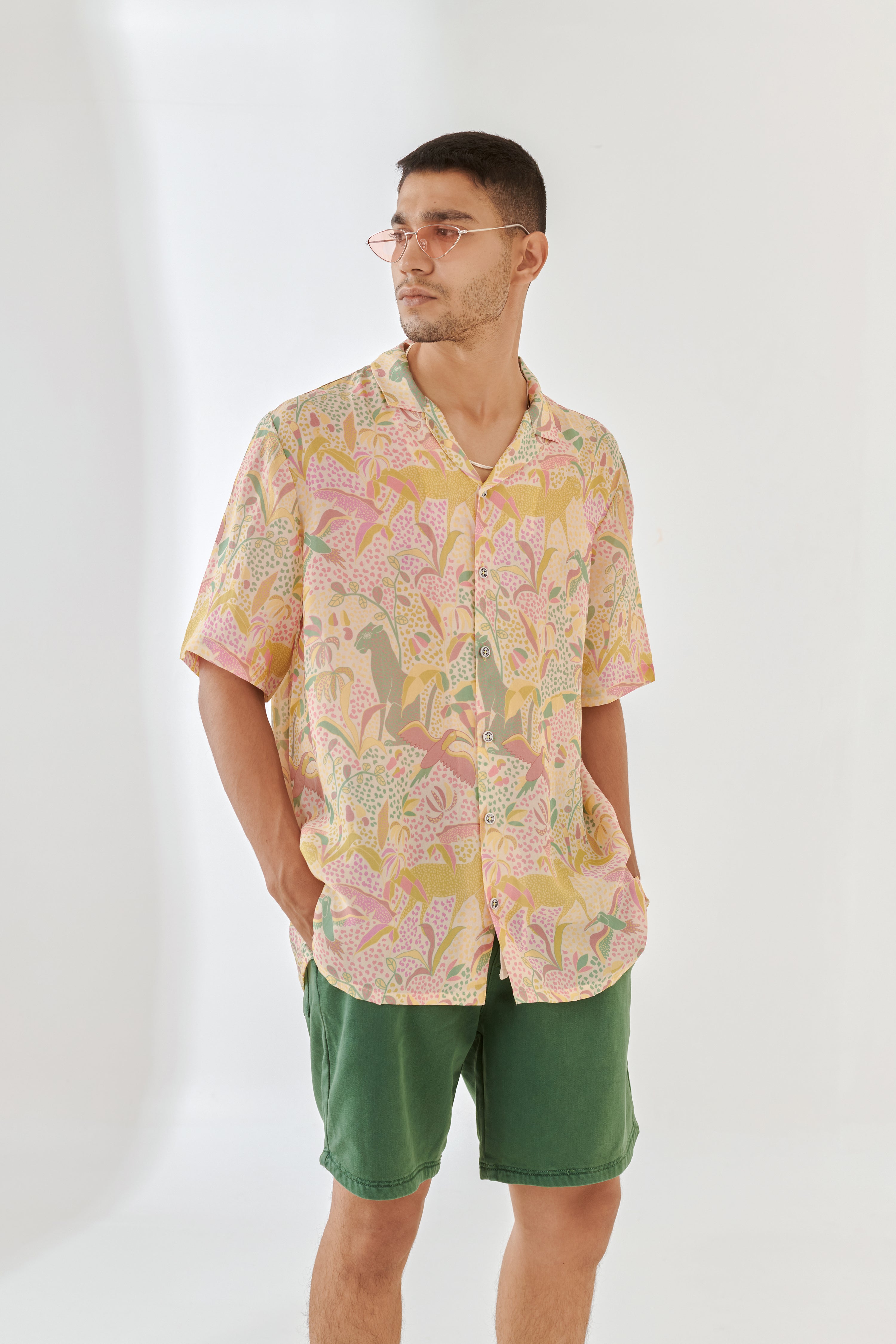 Shaye Cream Oversize Hawaiian Collar Shirt