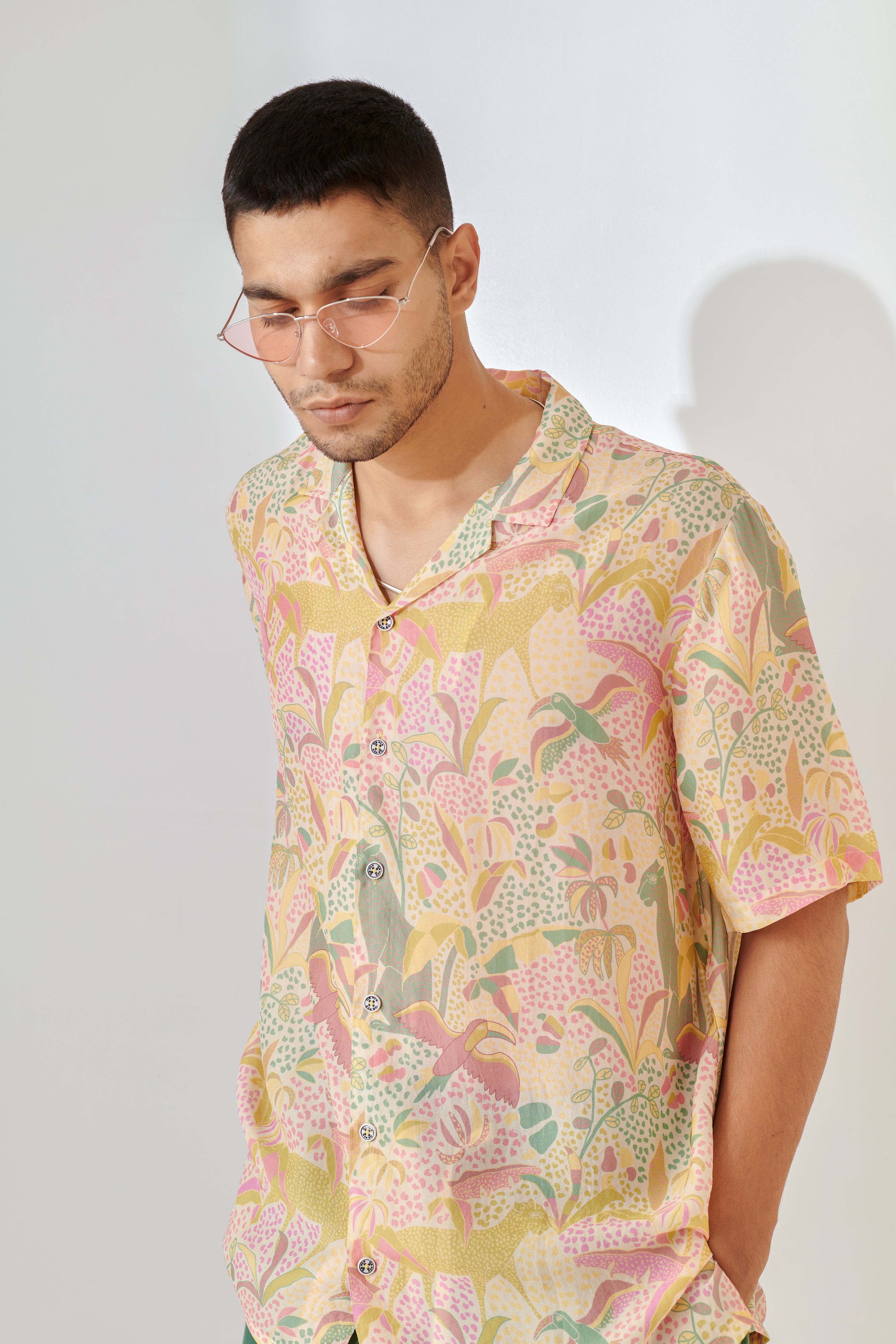 Shaye Cream Oversize Hawaiian Collar Shirt