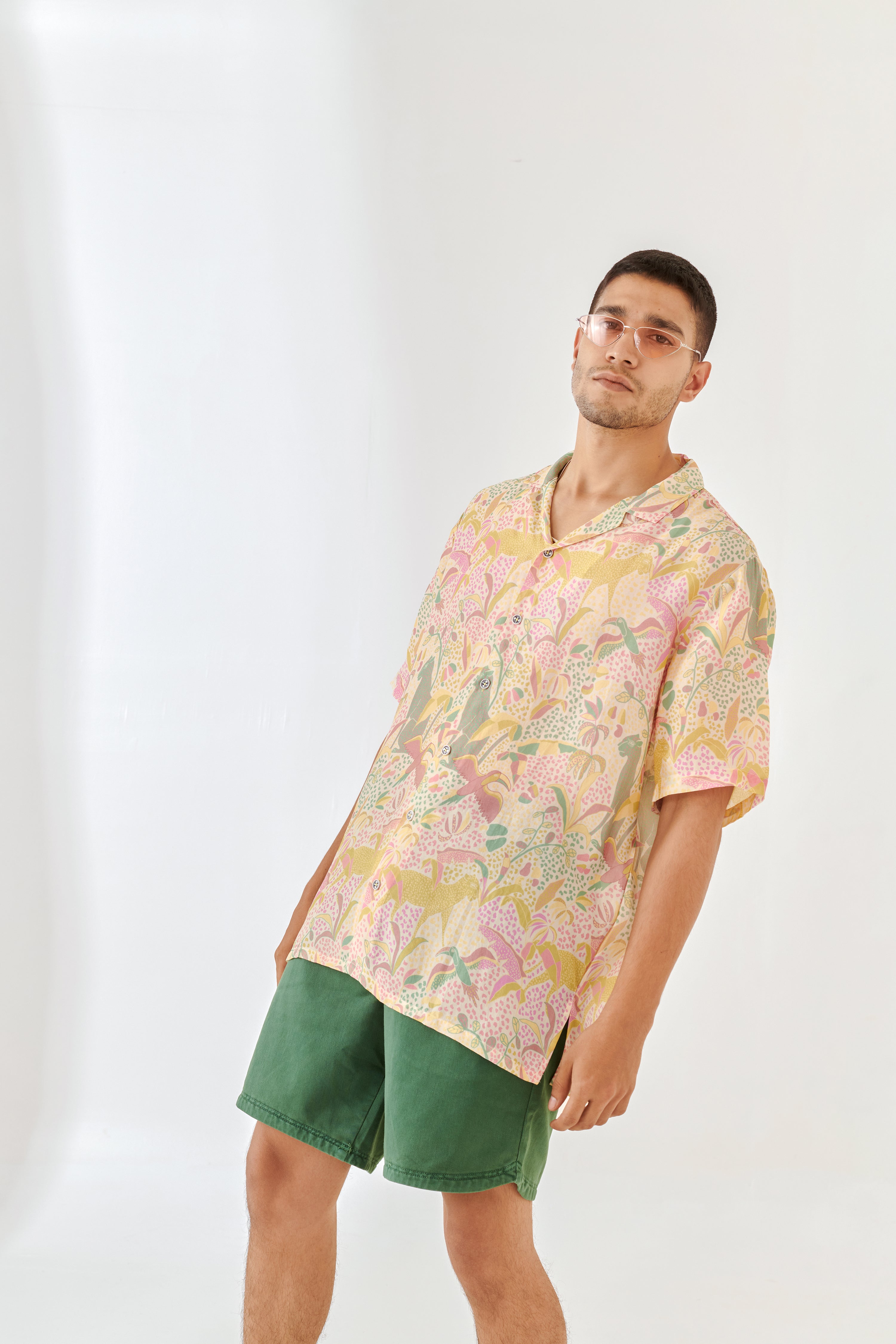 Shaye Cream Oversize Hawaiian Collar Shirt