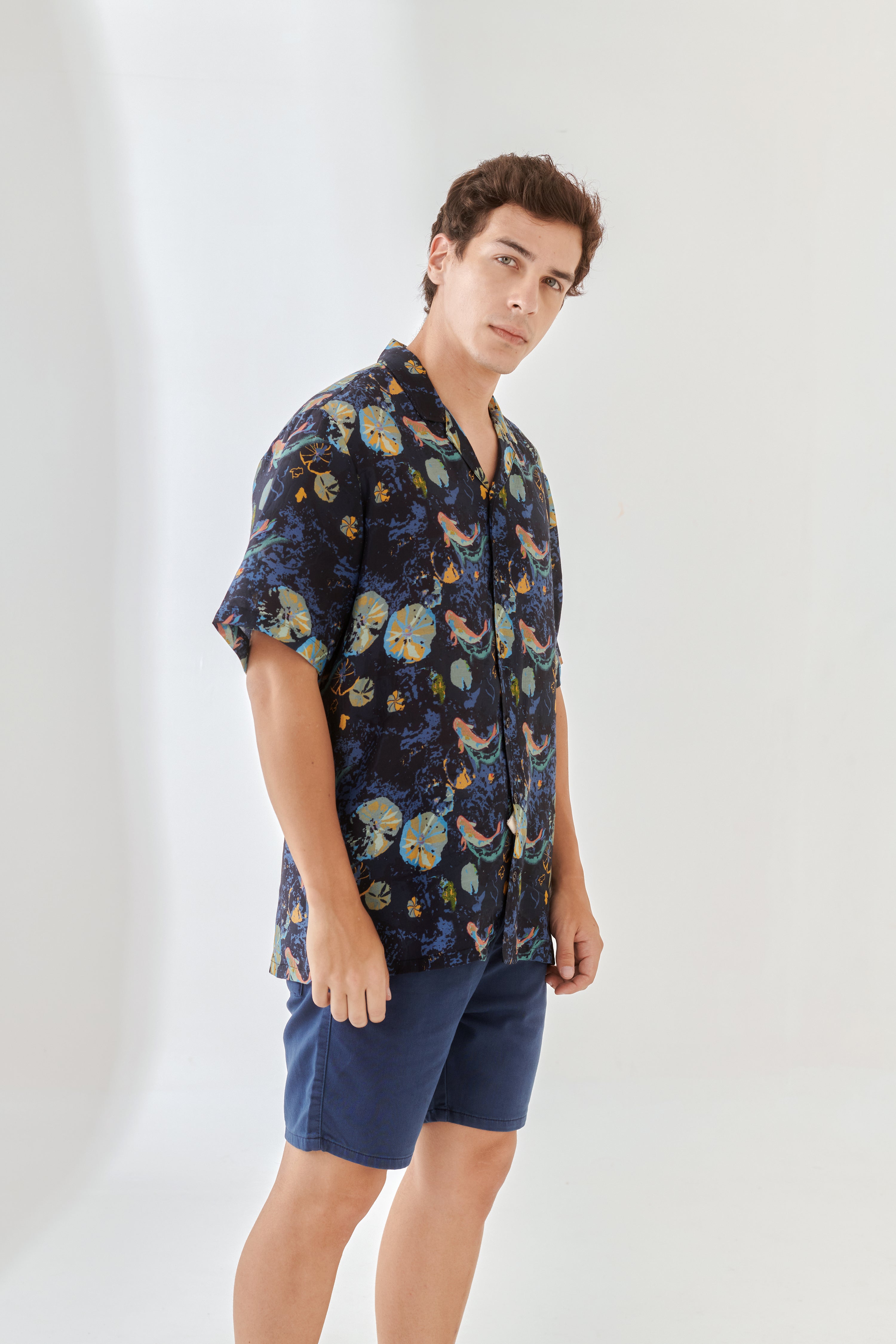 Seawhale Flame Blue Over Size Shirt