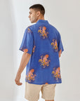 Octopus Vulgaris Blue Oversize Shirt