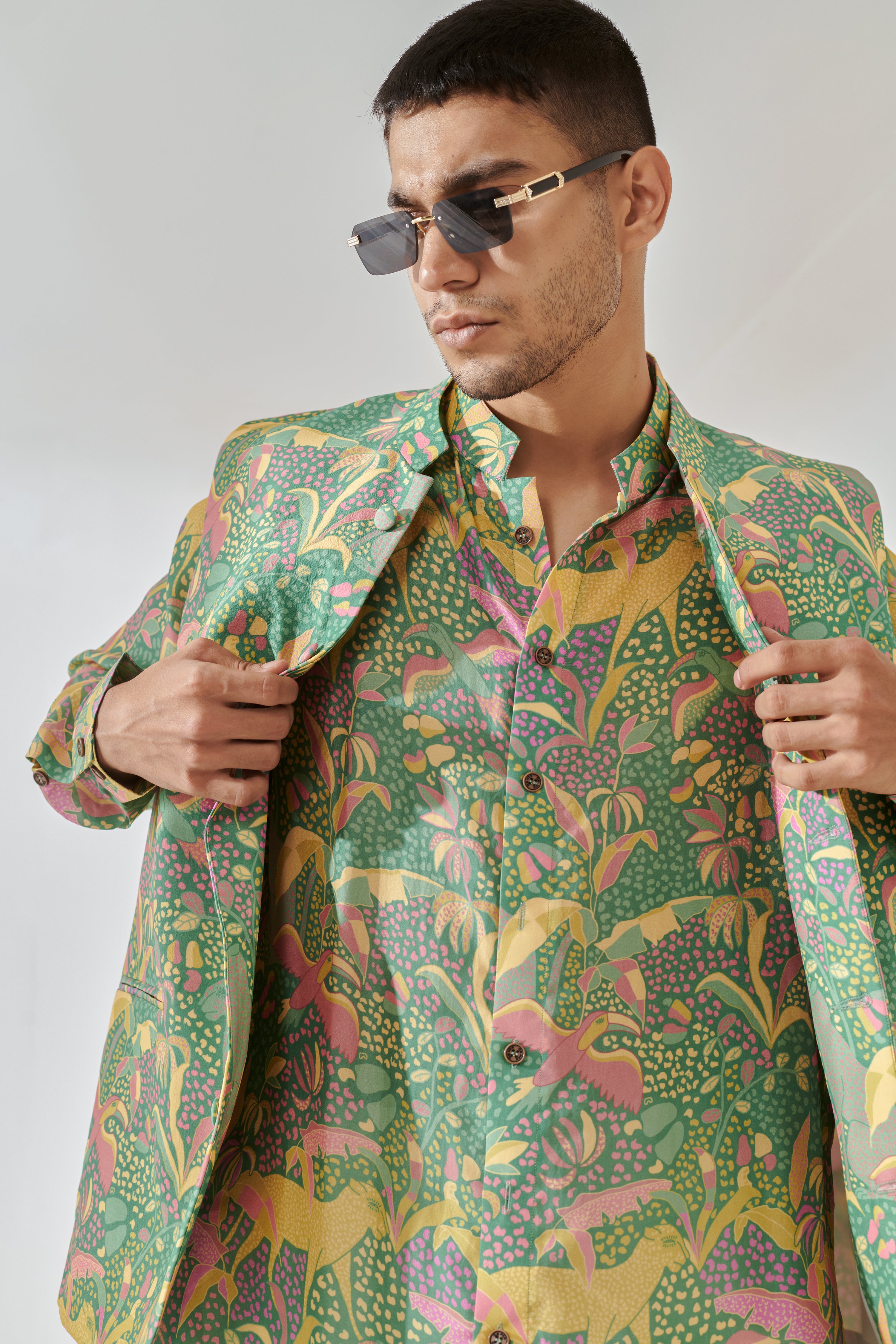 Shaye Green Floral Kurta Bandi Set