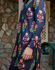 Vintage Garden Black Ganganagery Kurta