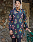 Vintage Garden Black Ganganagery Kurta