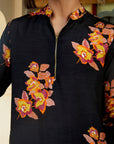 Floral Night Zipper Kurta