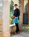 Midnight Teal Harmony Ganganagry Kurta