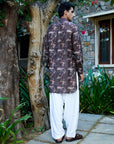 Cerulean Petal Brown Ganganagery Kurta