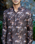 Cerulean Petal Brown Ganganagery Kurta