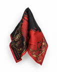 Royal Black Stallion Printed Pocket Square