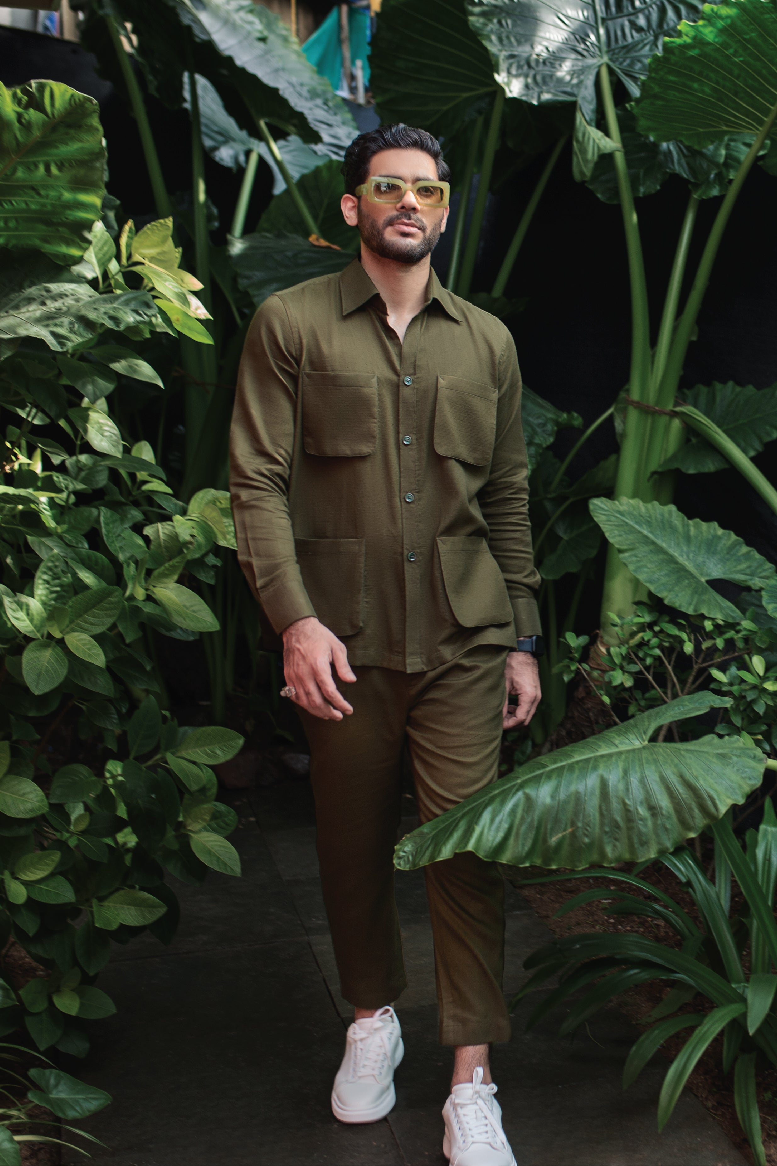 Olive Green CO-ORD Set For Men