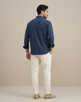 Classic Navy Blue Oxford Collar Shirt