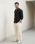 Classic Black Oxford Collar Shirt
