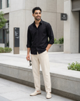 Classic Black Oxford Collar Shirt
