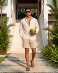 Classic Off-White Oxford Collar Shirt