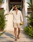 Classic Off-White Oxford Collar Shirt