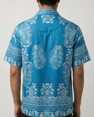 Porcelain Blue Relaxed Fit Cuban Shirt
