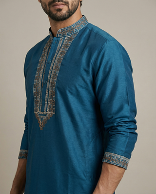 Blue Horizon Embroidered Kurta