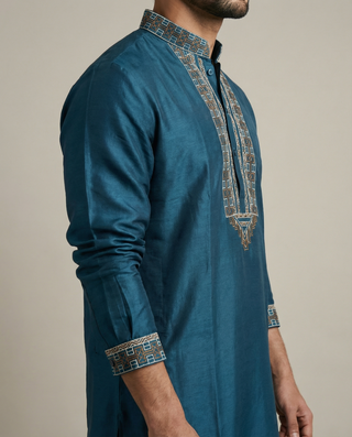 Blue Horizon Embroidered Kurta