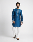 Royal Teal Embroidered Kurta