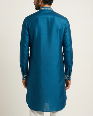 Royal Teal Embroidered Kurta