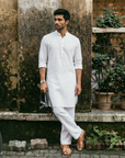 Classic White Solid Ganganagry  Kurta