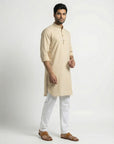 Beige Solid Ganganagery Kurta