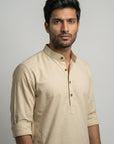 Beige Solid Ganganagery Kurta