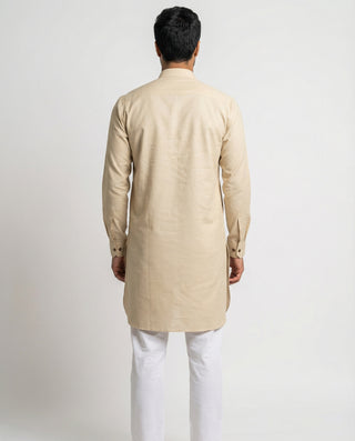 Beige Solid Ganganagery Kurta