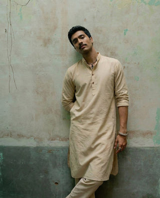 Beige Solid Ganganagery Kurta