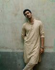 Beige Solid Ganganagery Kurta