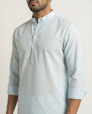 Sky Blue Solid Ganganagry  Kurta