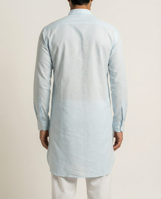 Sky Blue Solid Ganganagry  Kurta