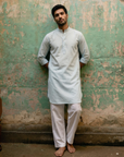 Sky Blue Solid Ganganagry  Kurta