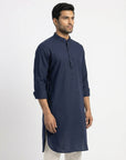 Navy Blue Solid Ganganagry Kurta
