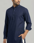 Navy Blue Solid Ganganagry Kurta