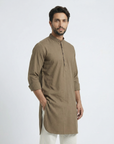 Olive Brown Solid Ganganagry Kurta