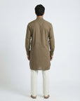 Olive Brown Solid Ganganagry Kurta