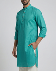 Teal Green Solid Ganganagry Kurta