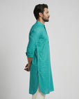 Teal Green Solid Ganganagry Kurta