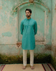 Teal Green Solid Ganganagry Kurta