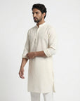 Ivory White Solid Ganganagry Kurta