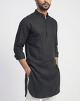 Classic Black Solid Ganganagry  Kurta