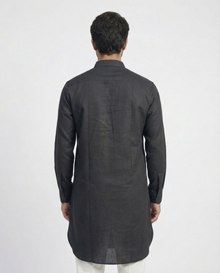 Classic Black Solid Ganganagry  Kurta